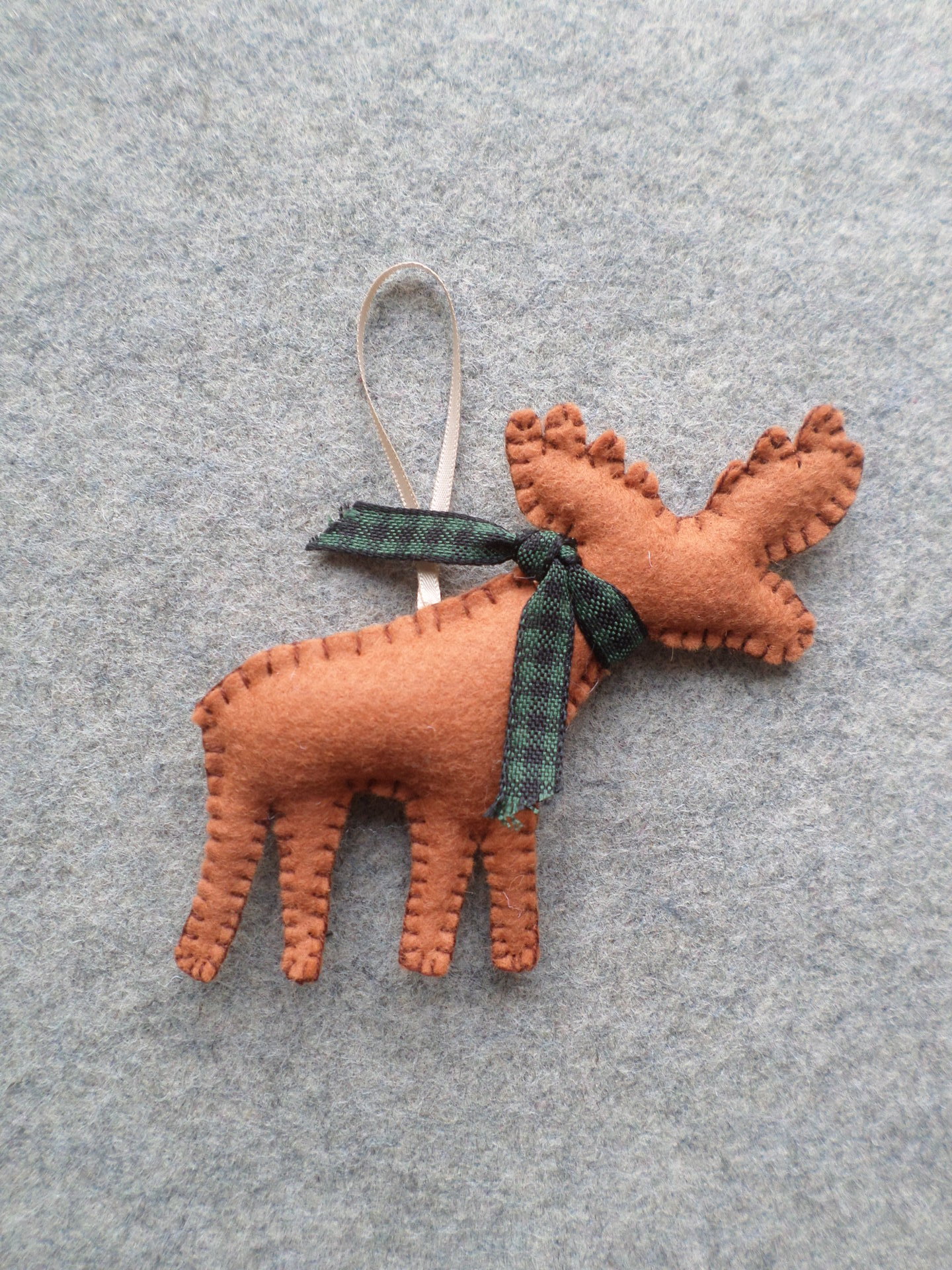 Moose Felt Holiday Ornament DIY Kit 