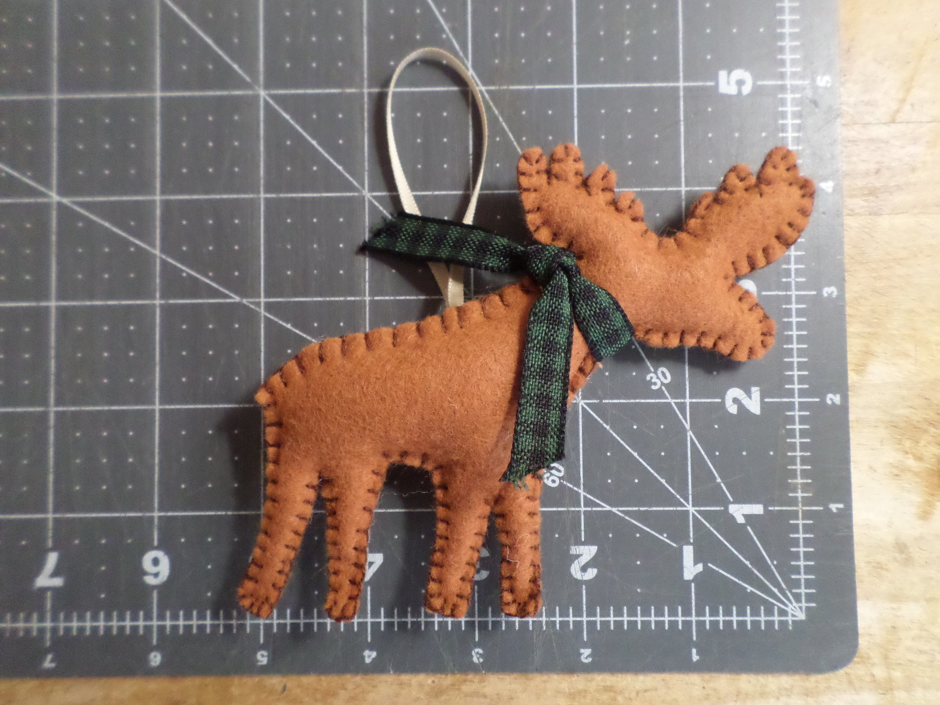 Moose Felt Holiday Ornament DIY Kit 