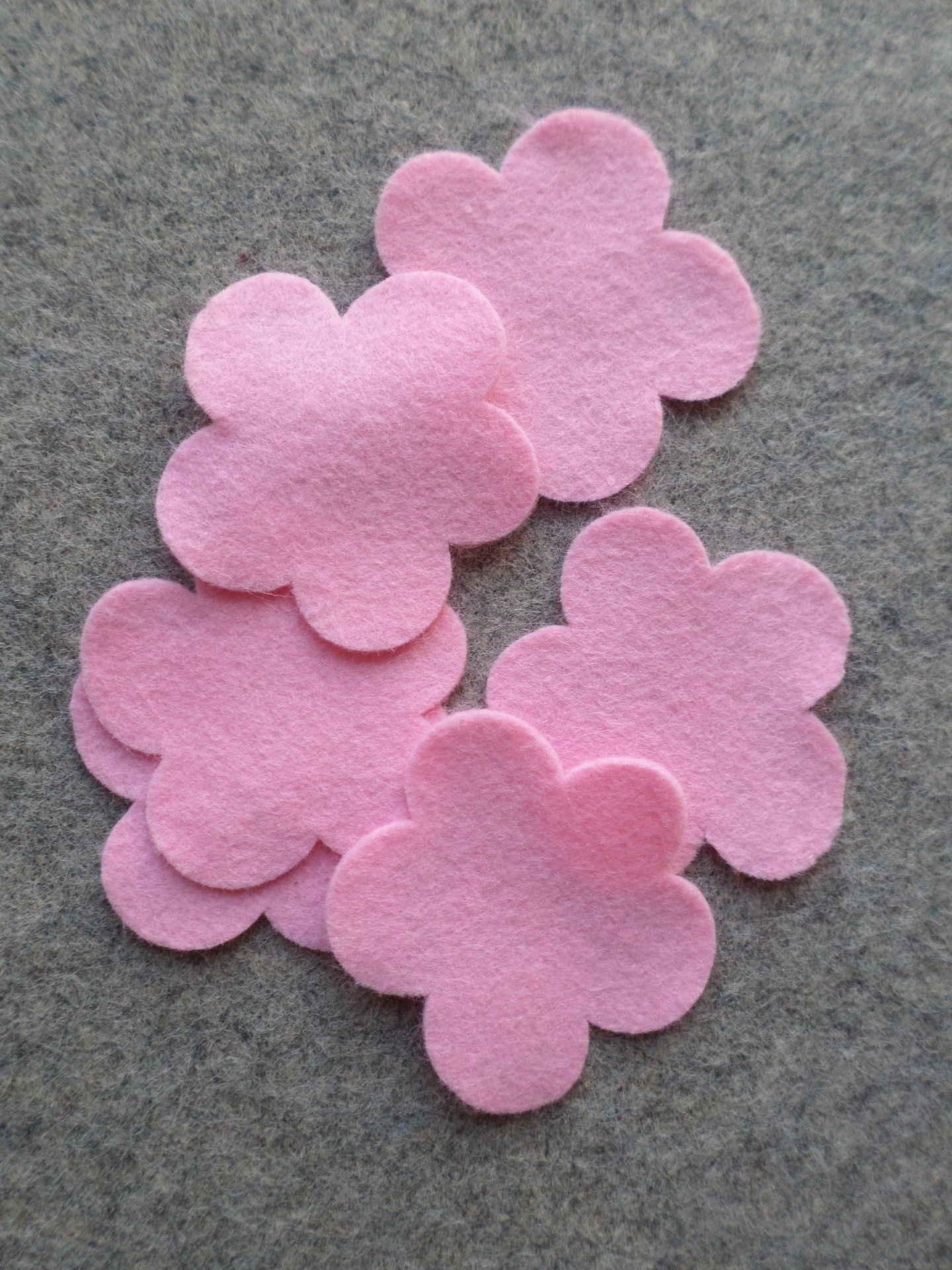 12 Cut Felt Shapes, 2.25" Flower Pieces