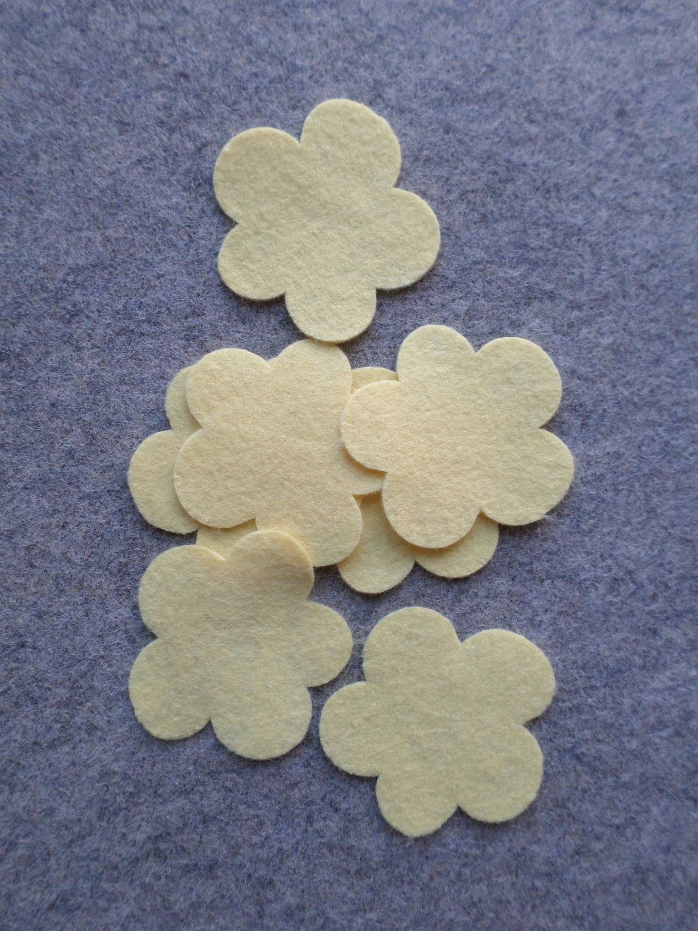 12 Cut Felt Shapes, 2.25" Flower Pieces