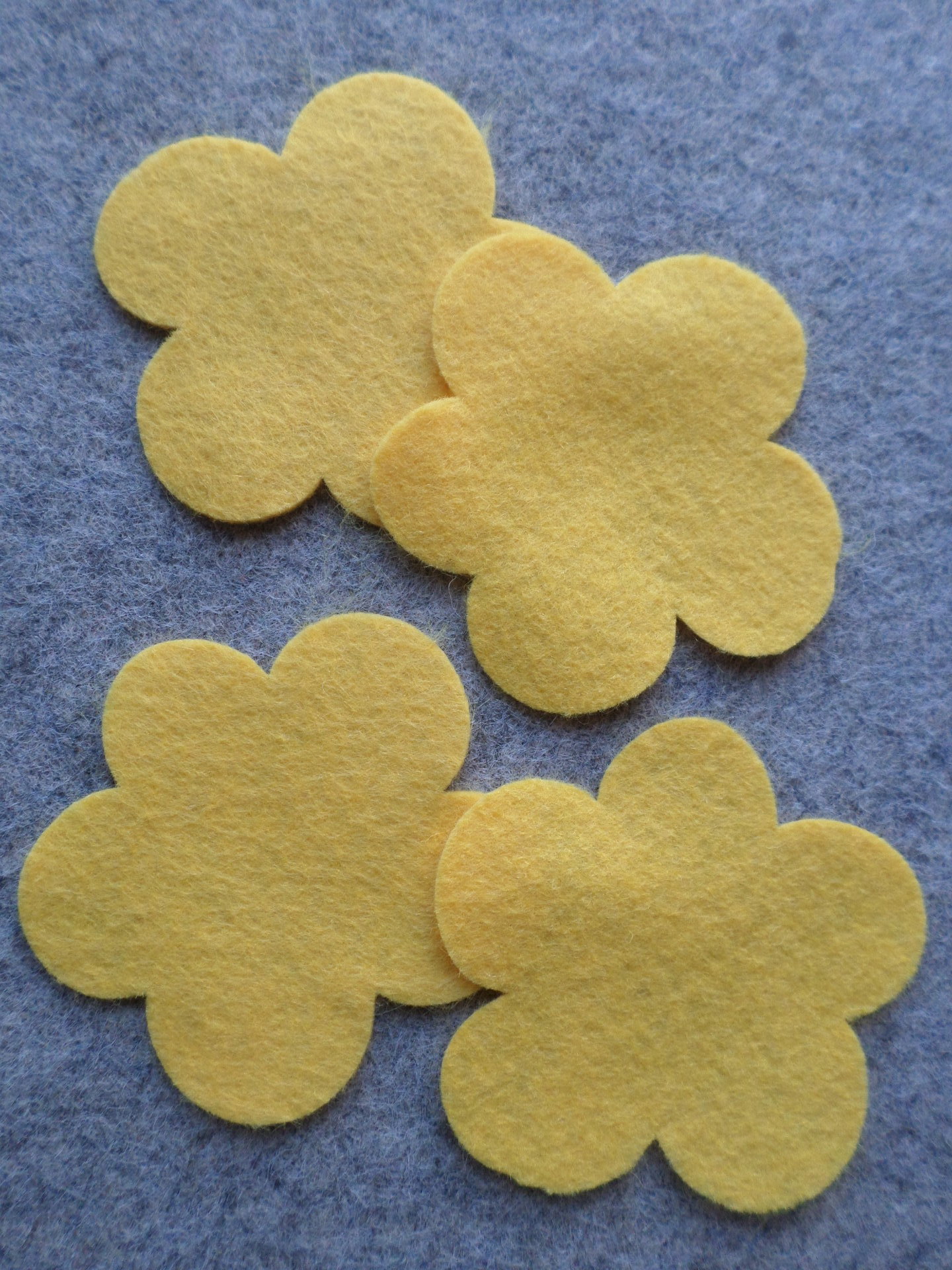 12 Cut Felt Shapes, 2.75" Flower Pieces
