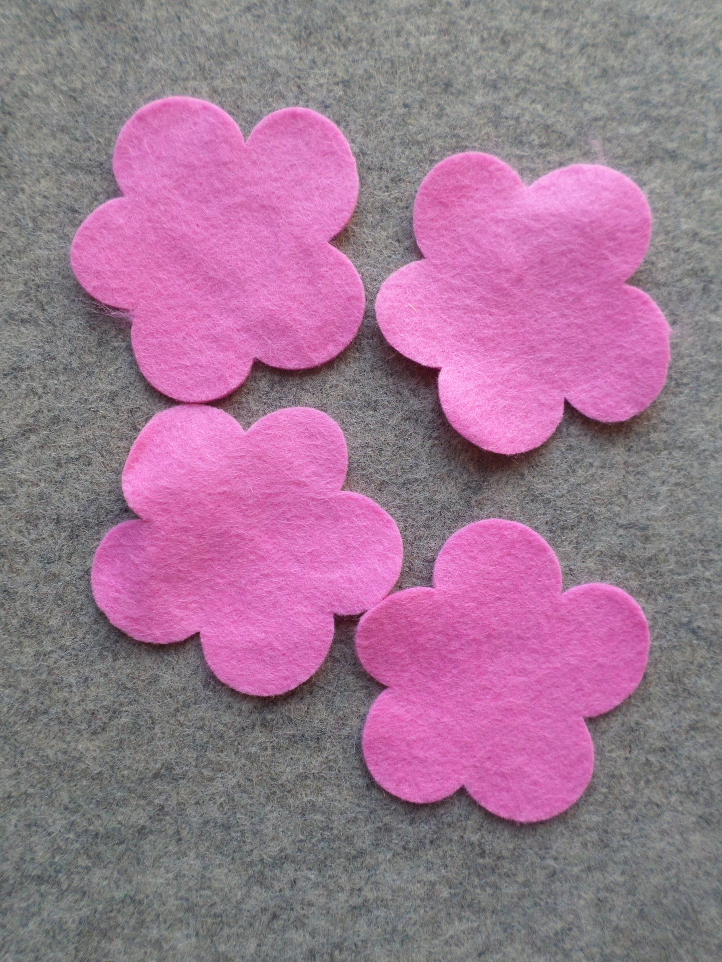 12 Cut Felt Shapes, 2.75" Flower Pieces