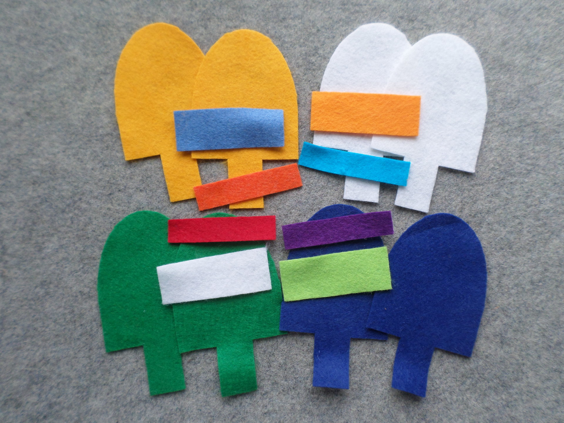 Set of 4 Buoys Felt Ornaments DIY Kit 