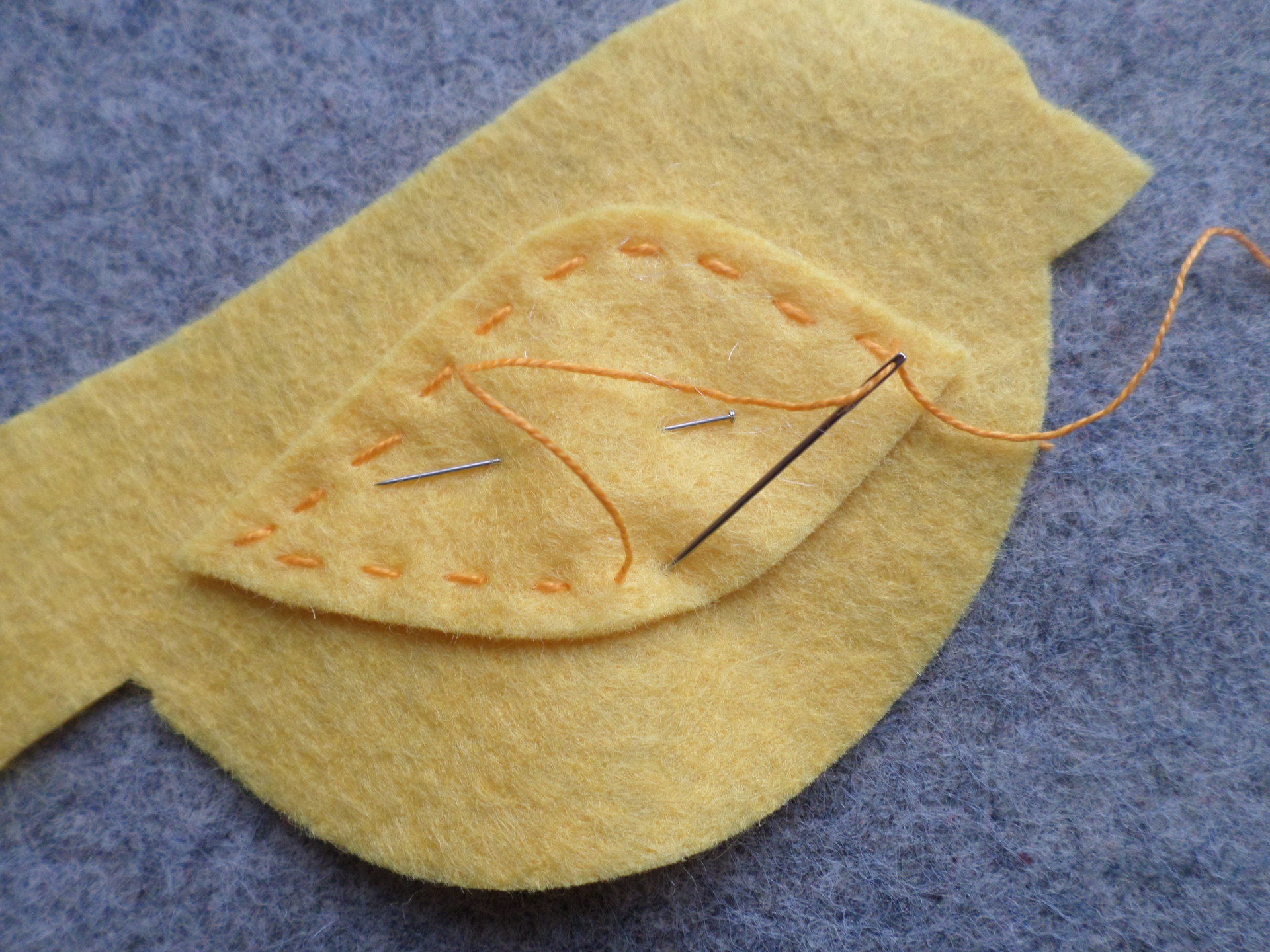 Yellow Bird Felt Holiday Ornament DIY Kit 