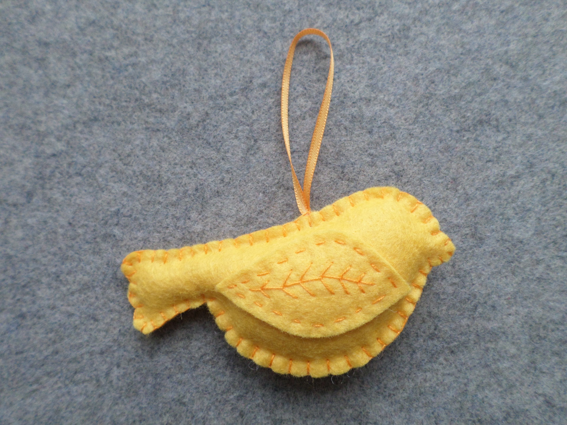 Yellow Bird Felt Holiday Ornament DIY Kit 