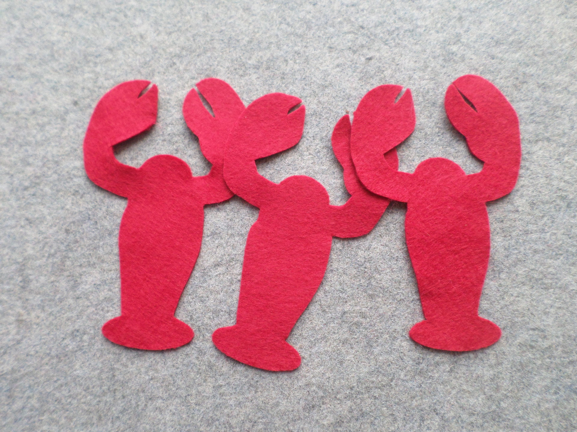 Cut Felt Shapes, 12 Lobster Pieces