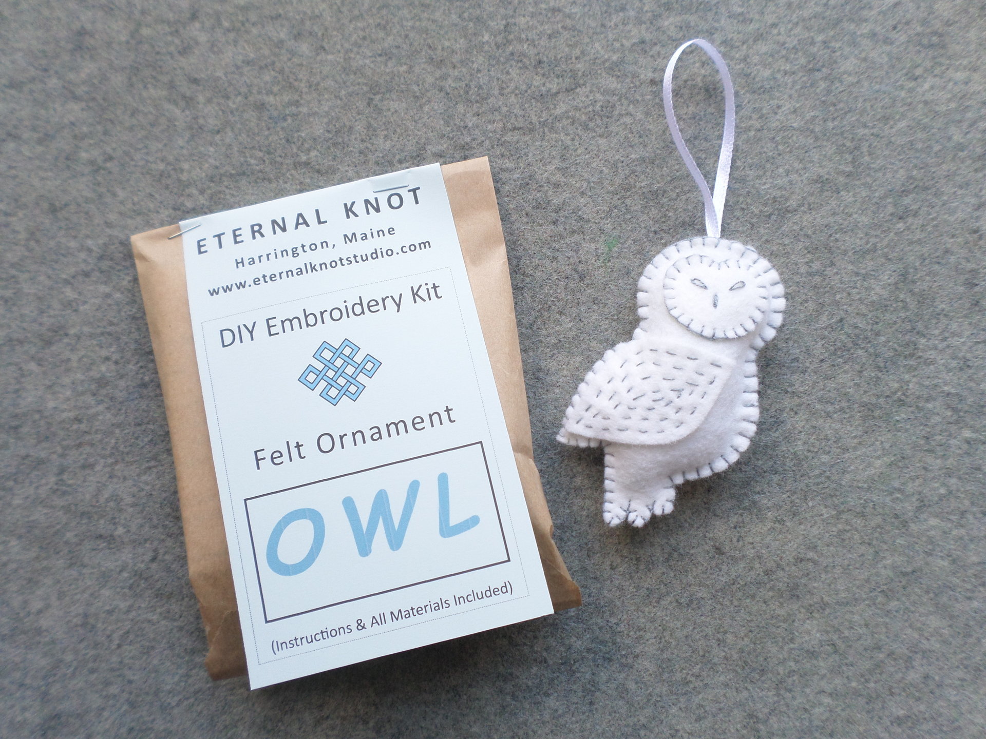 Snowy Owl Felt Ornament DIY Kit 