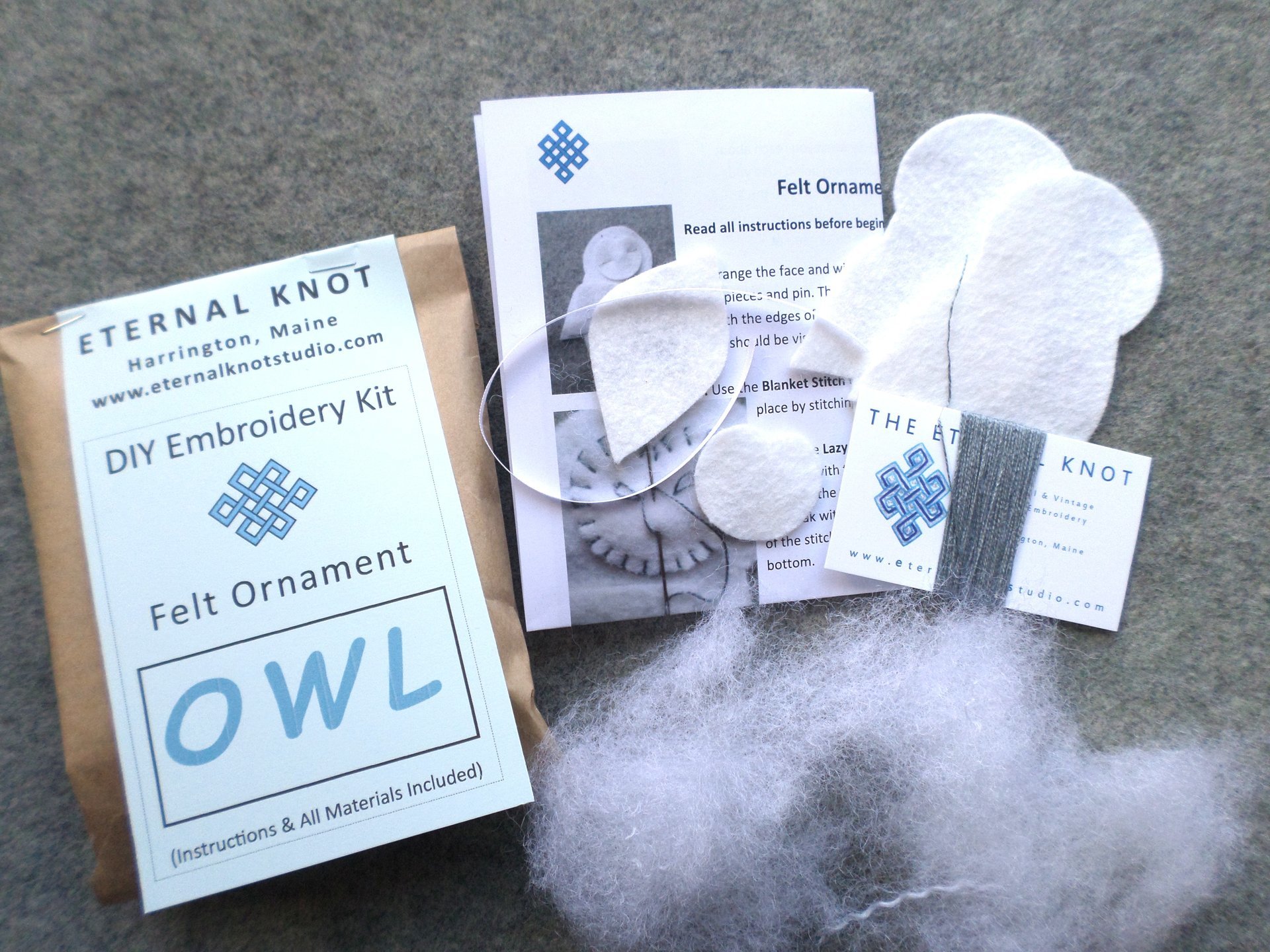 Snowy Owl Felt Ornament DIY Kit 