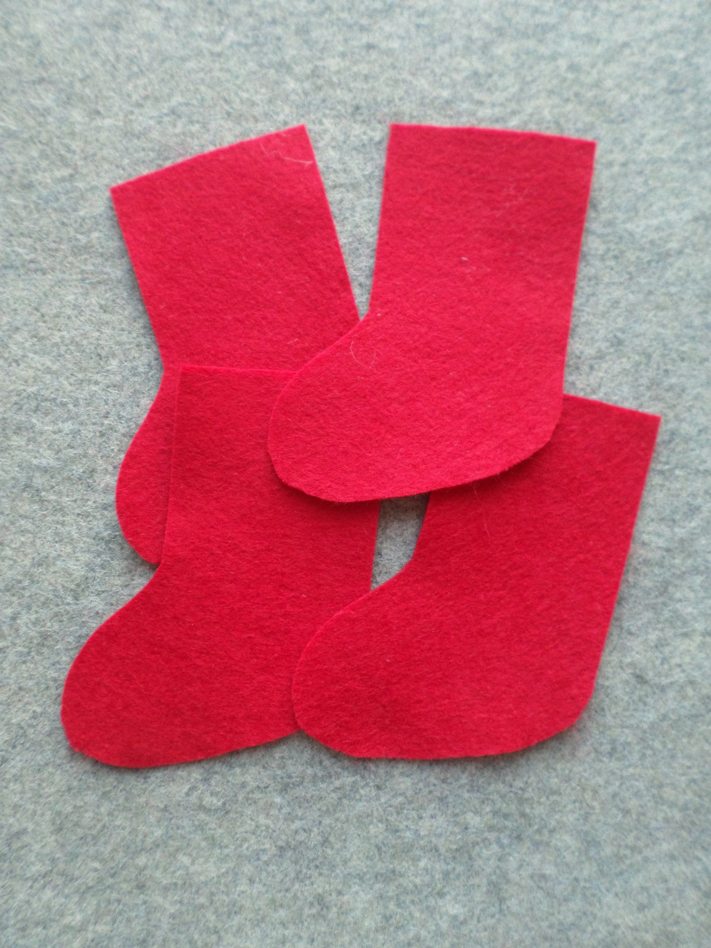 12 Cut Felt Shapes, Stocking Pieces
