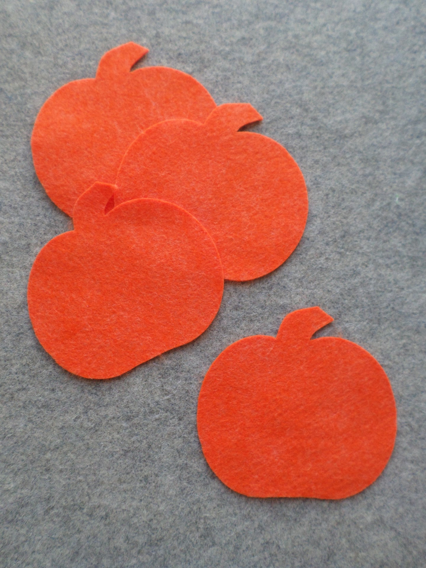 Cut Felt Shapes, 12 Orange Pumpkin Pieces