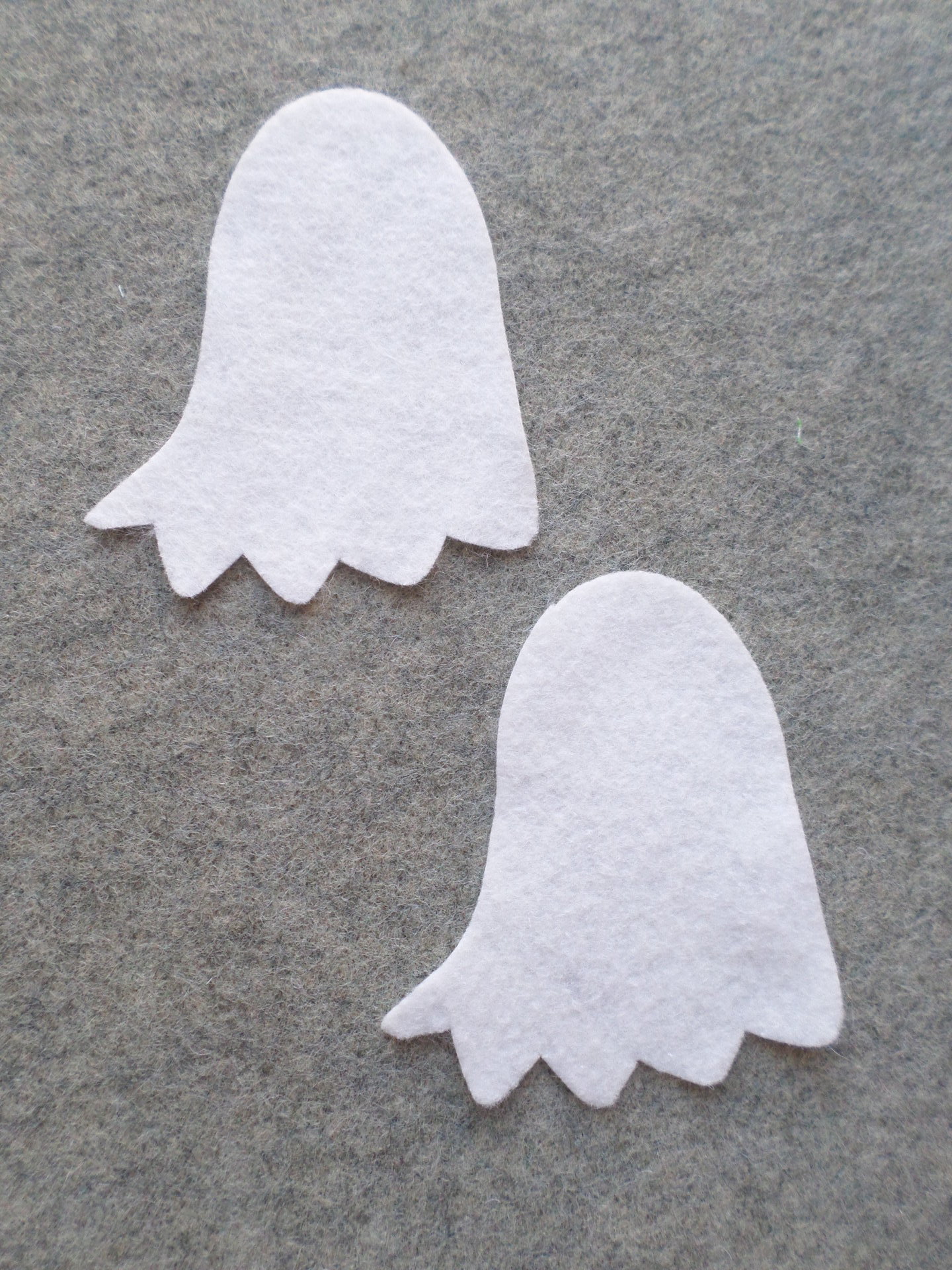 Cut Felt Shapes, 12 White Ghost Pieces