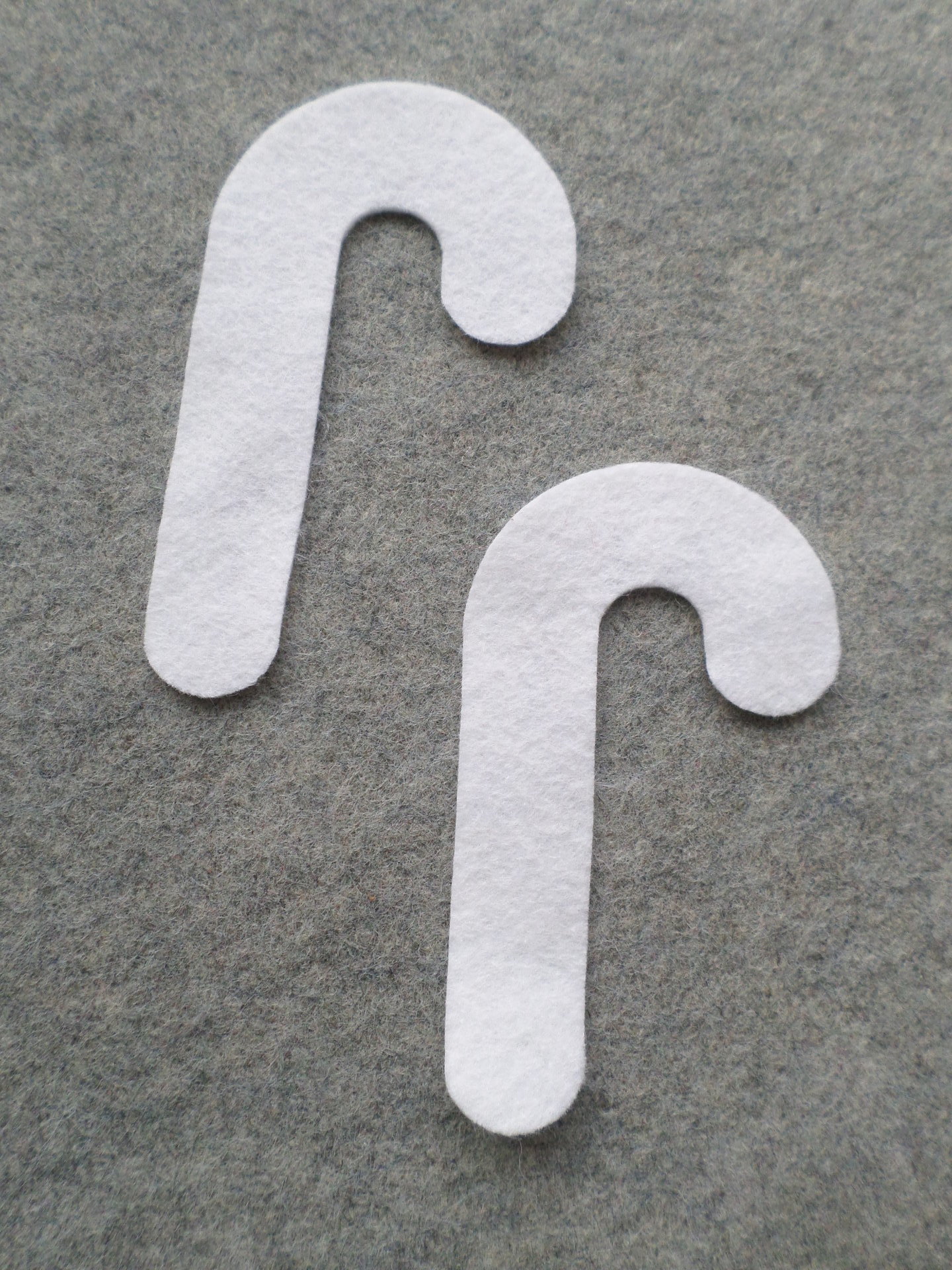 12 Cut Felt Shapes, Cany Cane Pieces