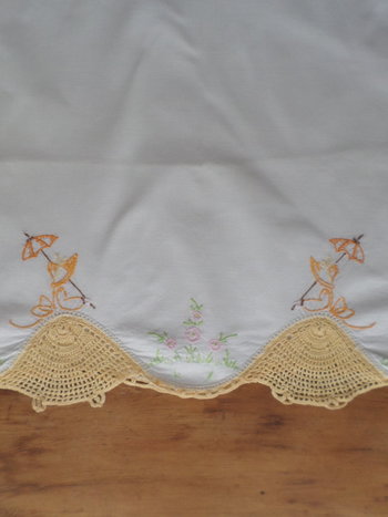 Hand Embroidered Vintage Cotton Pillow Cases