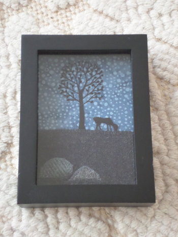 Downeast Night 6" x 8" Hand-Embroidered Crewel Wall Art