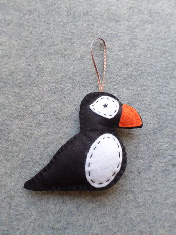 Puffin Felt Holiday Ornament Pattern