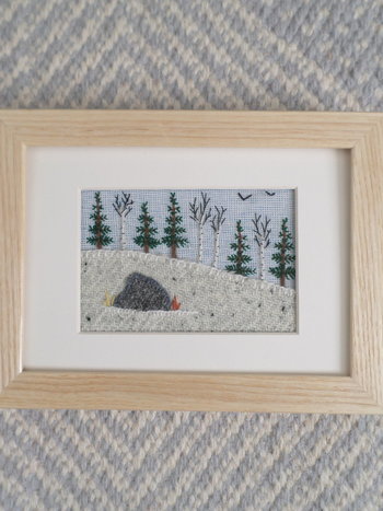 Downeast Winter 5 x 7 Landscape Hand Embroidered Crewel Wall Art