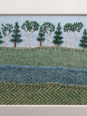 Downeast Summer Landscape 8 x 10 Hand Embroidered Crewel Wall Art