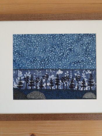 11" x 14" Downeast Night Hand-Embroidered Crewel Wall Art