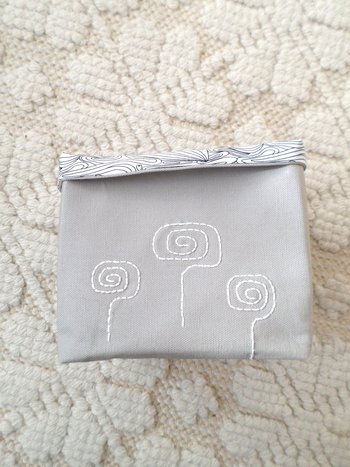 Hand Embroidered Canvas Fabric Basket