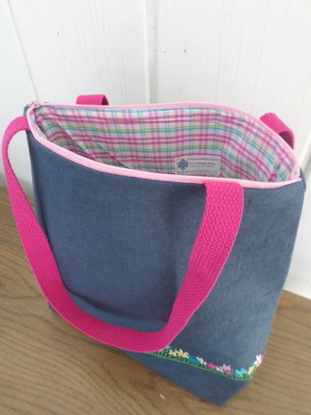 Wildflowers Hand Embroidered Linen Shoulder Tote Bag