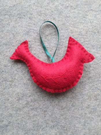 Red Cardinal Felt Holiday Ornament DIY Kit 