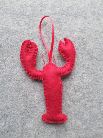Red Lobster Felt Holiday Ornament DIY Kit 