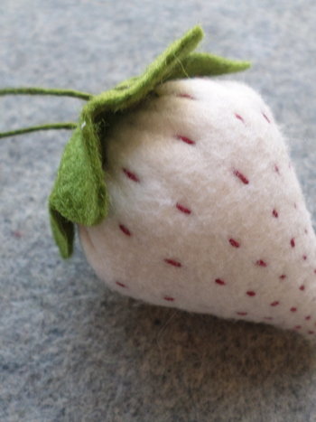 White Strawberry Emery Pincushion