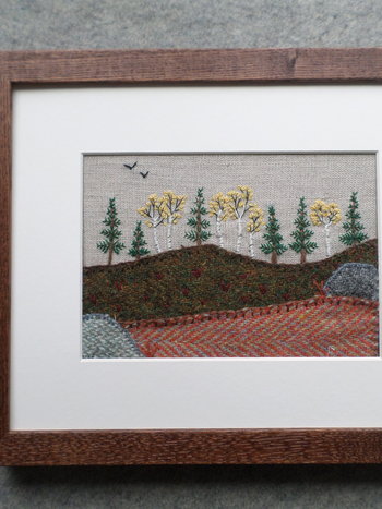 Downeast Autumn 8" x 10" Hand-Embroidered Crewel Wall Art