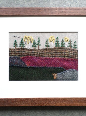 Downeast Autumn 8" x 10" Hand-Embroidered Crewel Wall Art