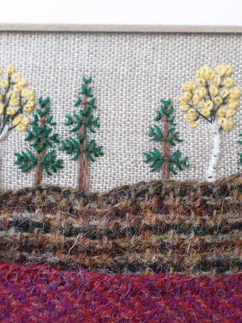 Downeast Autumn 8" x 10" Hand-Embroidered Crewel Wall Art