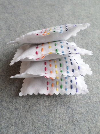 Lavender Sachet Hand Embroidered Rainbow Sachets