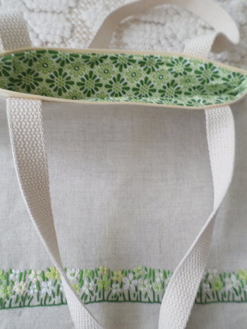Wildflowers Hand Embroidered Linen Shoulder Tote Bag