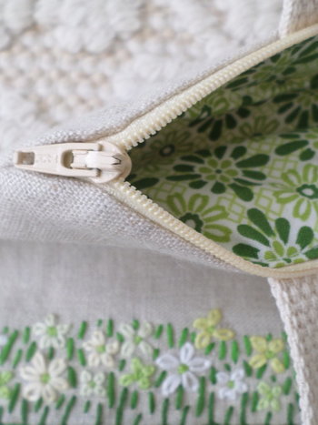 Wildflowers Hand Embroidered Linen Hand Bag