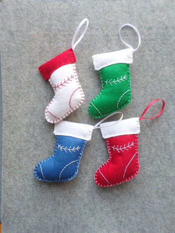 Set of 4 Stocking Felt Ornaments DIY Kit 