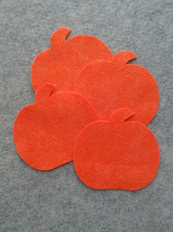 Cut Felt Shapes, 12 Orange Pumpkin Pieces