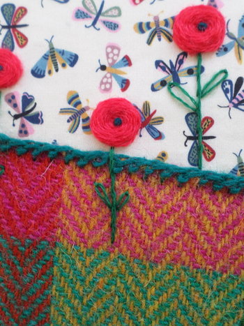 Summer Landscape 5" x 7" Hand-Embroidered Crewel Wall Art