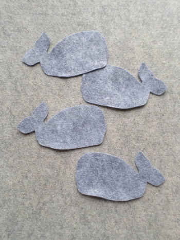 12 Cut Felt Shapes, Whale Pieces
